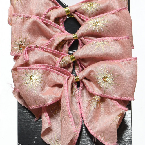 Набор бантов Фламинго 10x10 см. 4 шт, нежно-розовый, Kaemingk (445335/2)