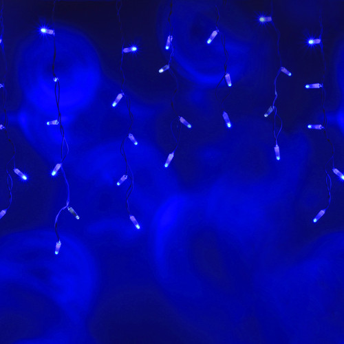 Светодиодная бахрома 108 синих LED ламп, 3*0.6 м., 220В, мерцание, белый провод ПВХ, Teamprof (TPF-i3*0.6F-CW/B)