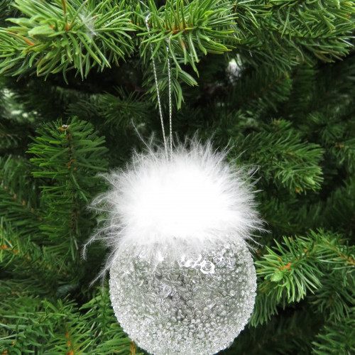 Набор стеклянных шаров Ледяной дождь 70 мм., 18 шт., белый, Christmas DeLuxe (86797)