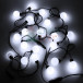 Светодиодная гирлянда шарики Fiesta, 5 м., 20 белых LED ламп 40 мм, 220V, черный ПВХ, Beauty Led (HB20-11-2W)