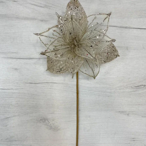 Ветвь Пуансеттия шампань 52х25 см., Christmas DeLuxe (87468)