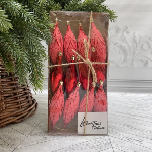 Набор винтажных сосулек  Саламандра 15 см., красный,  пластик, 12 шт., Christmas DeLuxe (89290)