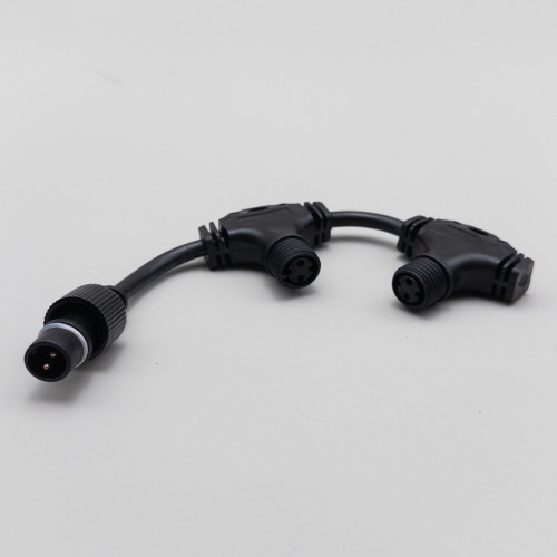 Разветвитель 2-х Лучевой для бахромы, занавесов и нитей 220В., без возможности управления, провод черный Каучук, IP65, LTC (LLR2-1)