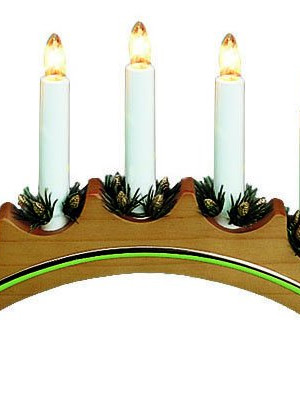 Рождественская горка-светильник ВЕРА, 7 LED свечей, коричневое дерево, высота 23 см., Svetlitsa (16-151-06)