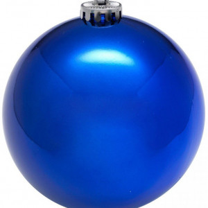 Шар глянцевый (пластик) 25 см., синий, УКРАШЕНИЕ ДЛЯ ВЫСОТНОЙ ЕЛКИ (SH-250BLUE)