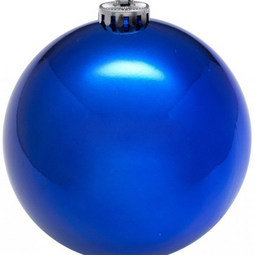 Шар глянцевый (пластик) 25 см., синий, УКРАШЕНИЕ ДЛЯ ВЫСОТНОЙ ЕЛКИ (SH-250BLUE)