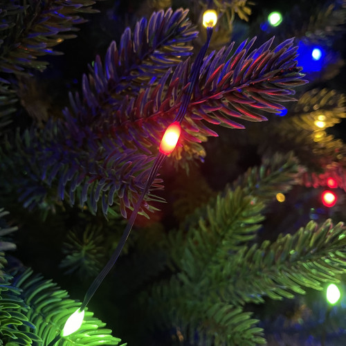 Светодиодная нить Капли 350 разноцветных ламп, 26 м., 31В, 8 режимов, таймер, зеленый провод, LUCA (85451)