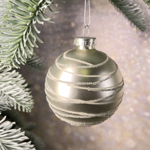 Набор стеклянных шаров Вьюга 70 мм., 18 шт., серебро, Christmas DeLuxe (86789)