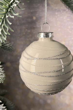 Набор стеклянных шаров Вьюга 70 мм., 18 шт., серебро, Christmas DeLuxe (86789)