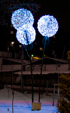 Светодиодная инсталляция Одуванчики 350 см. 1 шт., Сад Радости (SR334)