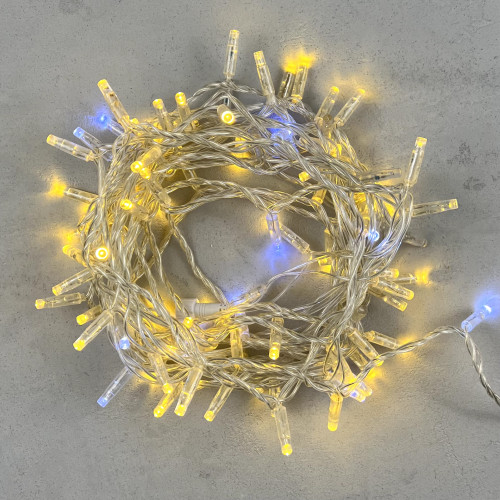 Светодиодная гирлянда с колпачком 100 шампань LED ламп 10 м., мерцание, 24В., прозрачный провод ПВХ, IP65, Beauty Led (PST100BLWCAP-10-1CH)