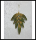 Винтажное украшение Лист Папоротника 15х20 см., зеленый с золотом, 1 шт., Christmas DeLuxe (89088)