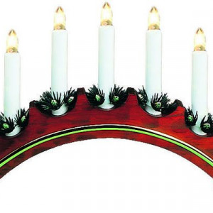 Рождественская горка-светильник ВЕРА, 7 LED свечей, цвет-орех, высота 23 см., Svetlitsa (16-151-07)