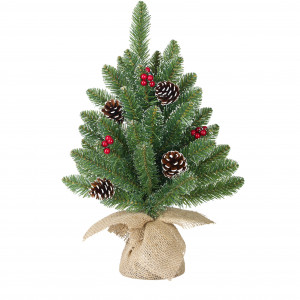 Искусственная ель Кристина с шишками и ягодами 45 см, (74326)