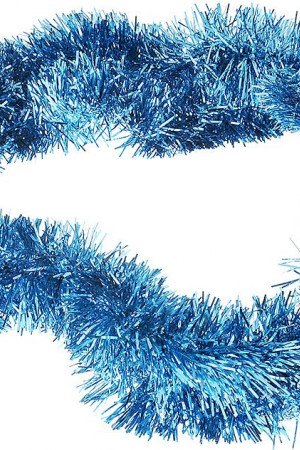 Мишура цвет голубой, диаметр 100 мм., длина 3 м., ЕлкиТорг (M100blue)
