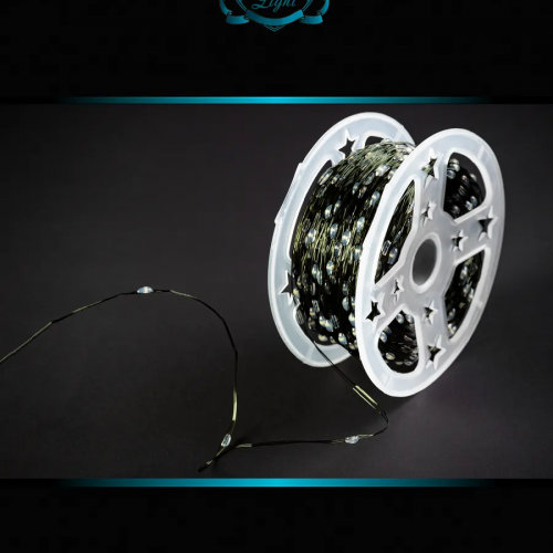 Светодиодная нить Роса 200 м., 2000 холодных белых LED, пульт, зеленый провод IP 65, Winner (w.01.4G.2000C) в Санкт-Петербурге