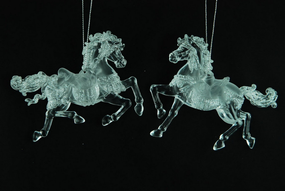 Украшение"Лошадка"цвет серебро,2 вида,цена за 1 шт.12 см. (150031)