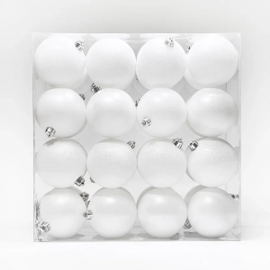 Набор пластиковых шаров Онтарио 80 мм., белый, 32 шт., Christmas DeLuxe (89811)