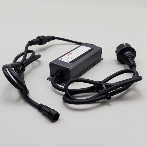 Блок питания электронный 60W. для нитей 24В., до 1000 LED, провод черный Каучук, IP65, LTC (DM-60F-24V)