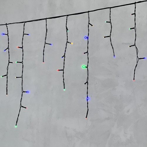 Светодиодная бахрома 3,1*0,5 м., 150 разноцветных LED ламп, 220В., черный провод ПВХ, LTC (PIL150-11-2M) в Санкт-Петербурге