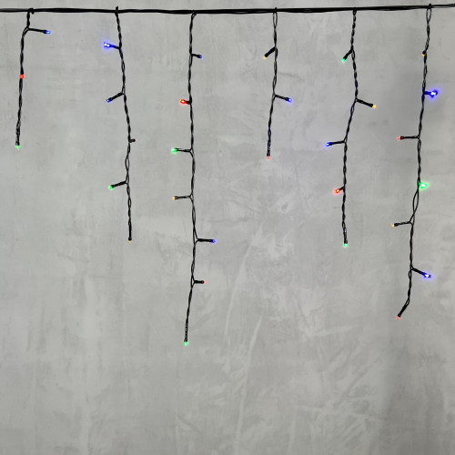 Светодиодная бахрома 3,1*0,5 м., 150 разноцветных LED ламп, 220В., черный провод ПВХ, LTC (PIL150-11-2M) в Санкт-Петербурге