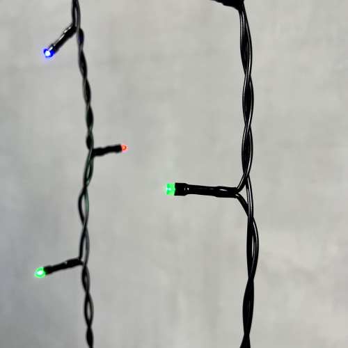 Светодиодная бахрома 3,1*0,5 м., 150 разноцветных LED ламп, 220В., черный провод ПВХ, LTC (PIL150-11-2M) в Санкт-Петербурге