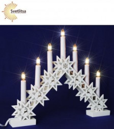 Новогодний светильник горка рождественская Лапландия 34*40 см., белый, Star Trading (78-301)  