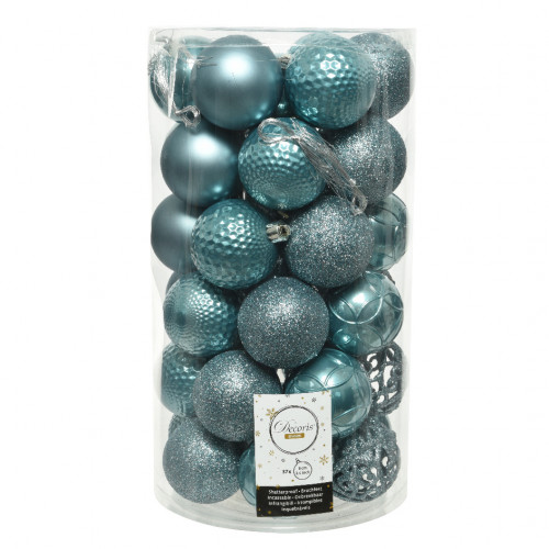 Набор пластиковых шаров Королевский 60 мм., голубой рассвет, 37 шт., Kaemingk (020898)