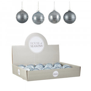 Набор стеклянных шаров Новогодняя поземка 70 мм., 18 шт., нежно-голубой, Christmas DeLuxe (86792)