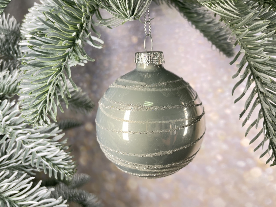 Набор стеклянных шаров Новогодняя поземка 70 мм., 18 шт., нежно-голубой, Christmas De Luxe (86792)