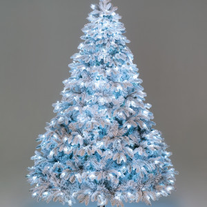 Искусственная елка Камчатская заснеженная 210 см., 505 холодных белых Led ламп., литая хвоя+пвх, ЕлкиТорг (178210)