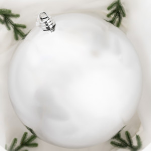 Шар пластиковый глянцевый 500 мм., серебро, ЕлкиТорг (150902)