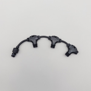  Разветвитель 3-х лучевой для бахромы, занавесов и нитей, 220В., без возможности управления, провод черный каучук, IP65, LTC (LLR3-1) 