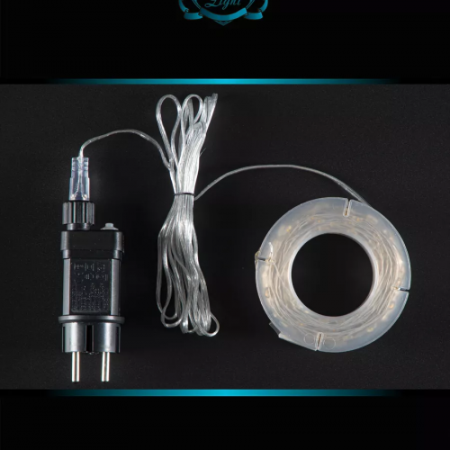 Светодиодная нить Роса 50 м., 500 теплых белых LED, контроллер, прозрачный провод IP 20, Winner (ww.01.4T.500-)