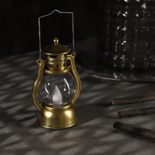 Светодиодный Золотистый фонарь 8×12×6 см., пластик, батарейки, теплые LED, Luazon Lighting (4357294)