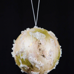 Винтажный шар Сокровища Посейдона - Пена морская 13 см., кремовый, 1 шт., Christmas DeLuxe (89091)