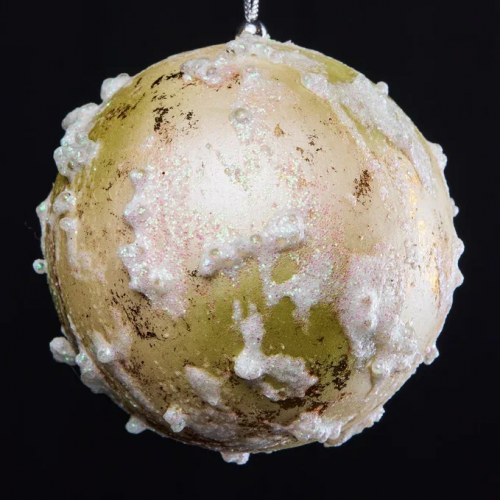 Винтажный шар Сокровища Посейдона - Пена морская 13 см., кремовый, 1 шт., Christmas DeLuxe (89091)