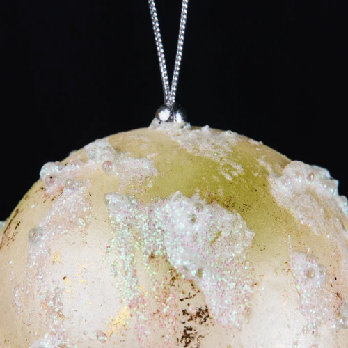 Винтажный шар Сокровища Посейдона - Пена морская 13 см., кремовый, 1 шт., Christmas DeLuxe (89091)