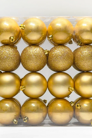 Набор пластиковых шаров  Онтарио 80 мм., золото, 32 шт., Christmas DeLuxe (89588)