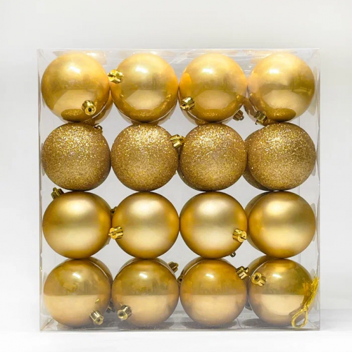 Набор пластиковых шаров  Онтарио 80 мм., золото, 32 шт., Christmas DeLuxe (89588)