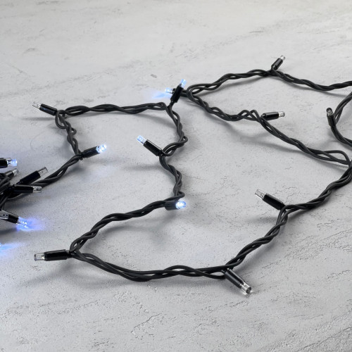 Светодиодная гирлянда Sealed с супер-мерцанием 10 м., 220V ., 75 холодных белых LED ламп, черный каучук, LTC (LL75ABL-1-2W)