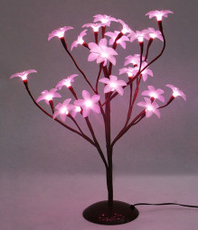 Светодиодная флористика Цветок Плюмерии 45см., 220V, 24 розовых LED ламп, черный провод, Beauty Led 