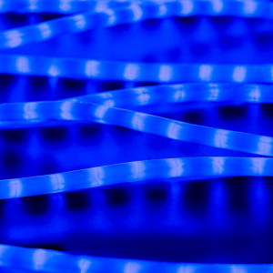 Дюралайт светодиодный 2-х проводной, диаметр 13 мм., 220В, синие LED лампы 36 шт на 1 м., бухта 100 м., матовый, статика, Teamprof (TPF-DL-2WHM-100-240-B)
