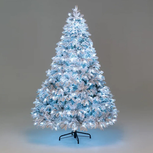 Искусственная елка Камчатская заснеженная 240 см., 585 холодных белых Led ламп., литая хвоя+пвх, ЕлкиТорг (178240)