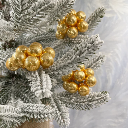 Гроздь стеклянных шаров Ягодный хоровод 2 см., 10 шт., глянец, золото,  Christmas DeLuxe (13861) в Санкт-Петербурге