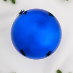 Шар пластиковый глянцевый 200 мм., синий, ЕлкиТорг (150112)