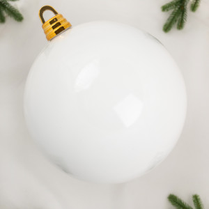 Шар пластиковый глянцевый 500 мм., белый, ЕлкиТорг (150903)