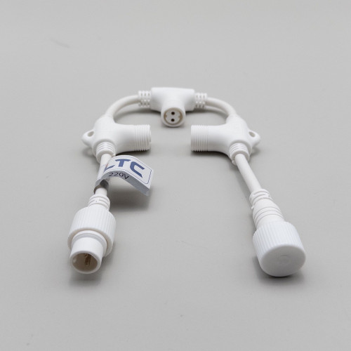 Разветвитель 3-х лучевой для бахромы, занавесов и нитей, 220В., без возможности управления, провод белый каучук, IP65, LTC (LLR3-8) в Санкт-Петербурге