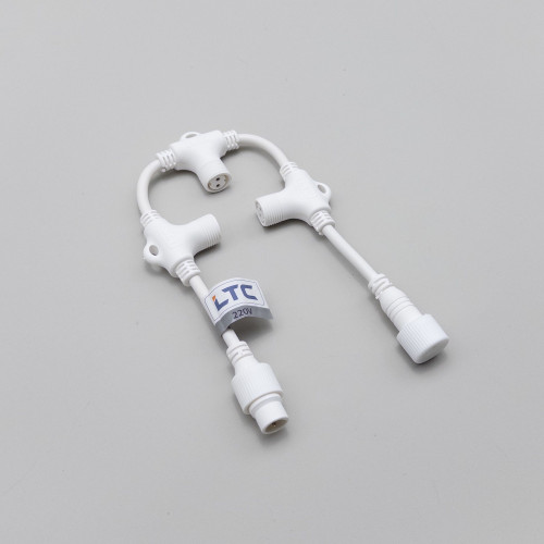 Разветвитель 3-х лучевой для бахромы, занавесов и нитей, 220В., без возможности управления, провод белый каучук, IP65, LTC (LLR3-8) в Санкт-Петербурге