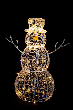 Снеговик светодиодный с мерцающим диодом 90*50 см., тепло-белое свечение, прозрачный провод, IP 20, Winner (51ww)